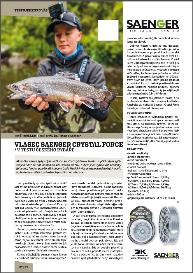 Saenger vlasec Crystal force 0,14mm 300m